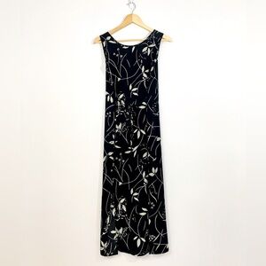 Vintage | Black Floral Maxi Dress